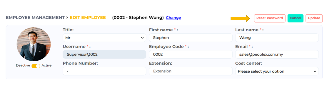 Reset Password via Web Portal by Admin – PeopleX Help Center
